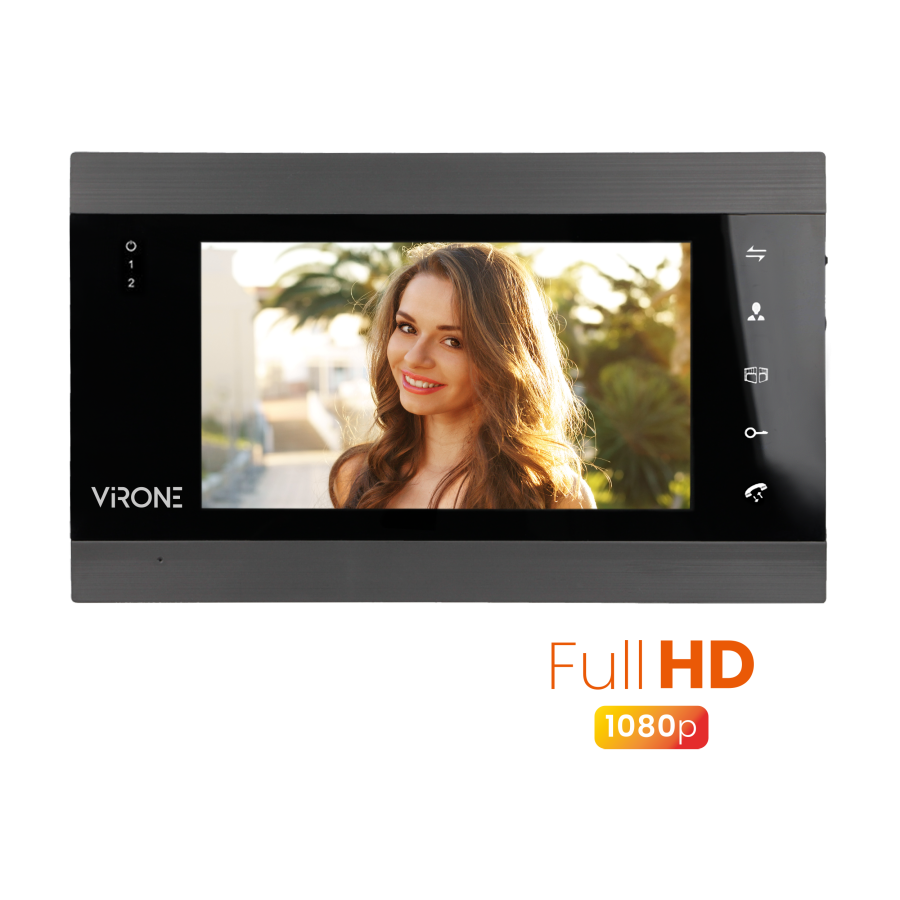  7" color video monitor with free phone application for managing internal and external communication, video and image...