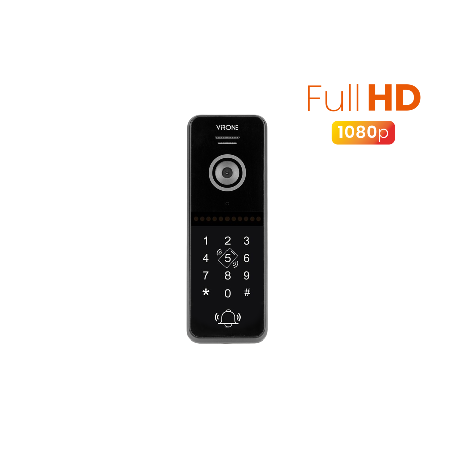 Single-family video camera with code lock, cards and proximity tags reader, for the extension of VIFIS Full HD