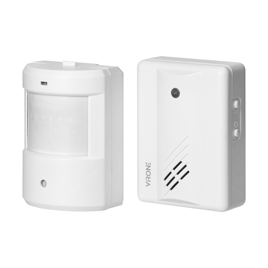 Motion sensor with wireless indicator, 100m, battery operated