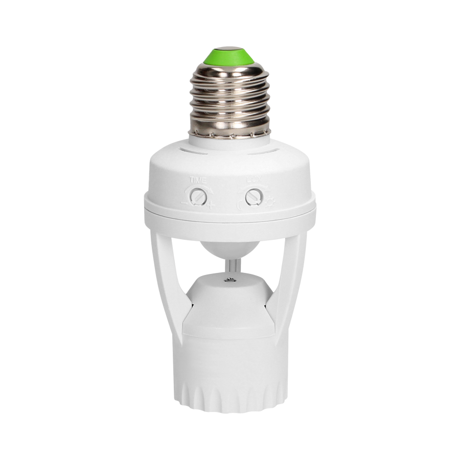 Lamp bulb socket with PIR motion sensor, 360°, IP20, E27 holder, 1x60W