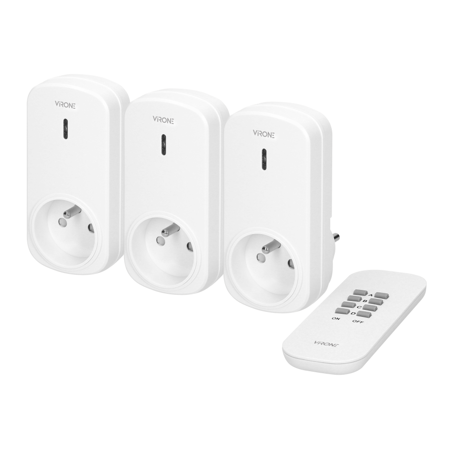 Set of wireless sockets with remote control, 3+1