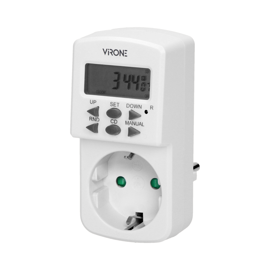 MINI mechanical timer, 1800W, 8A, 10 modes, Schuko