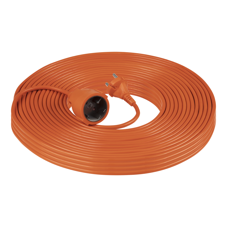 Extension cord, PVC IP20 40m 1x2P, H03VV-F 2x1mm²