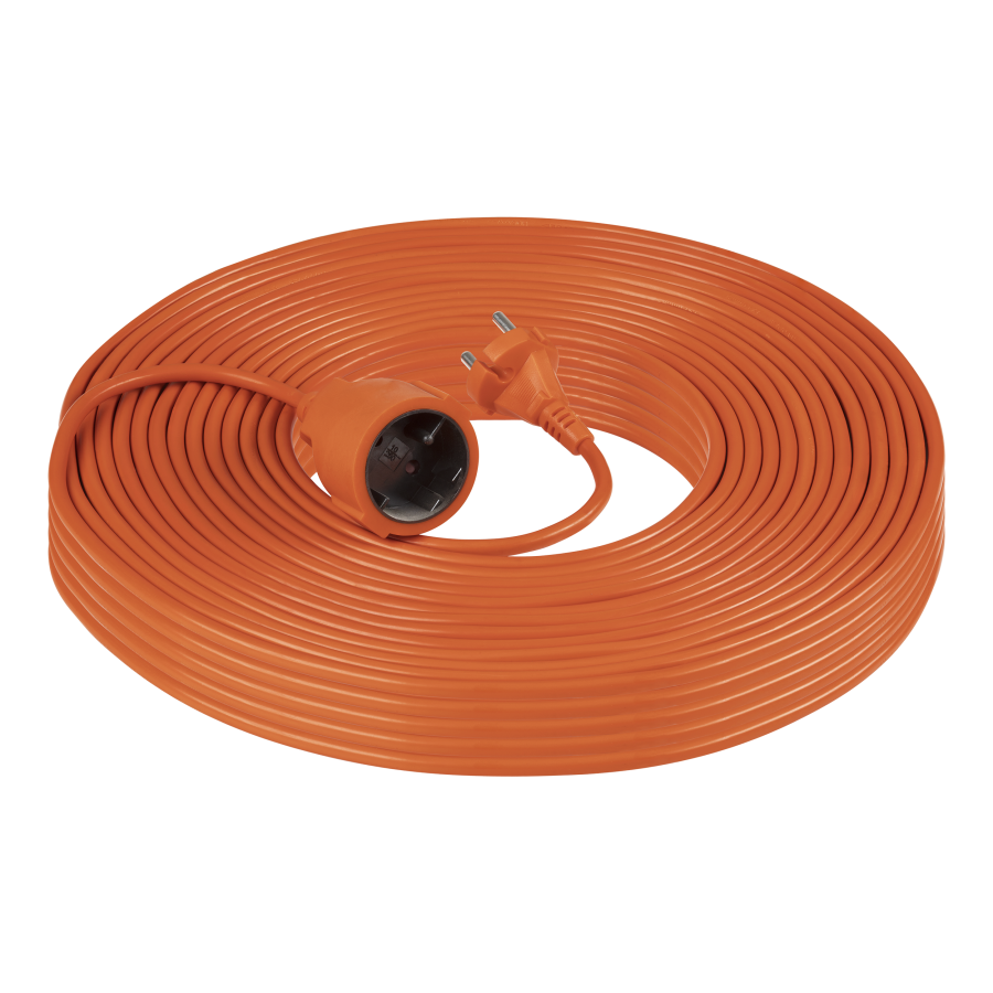 Extension cord, PVC IP20 50m 1x2P, H03VV-F 2x1mm²