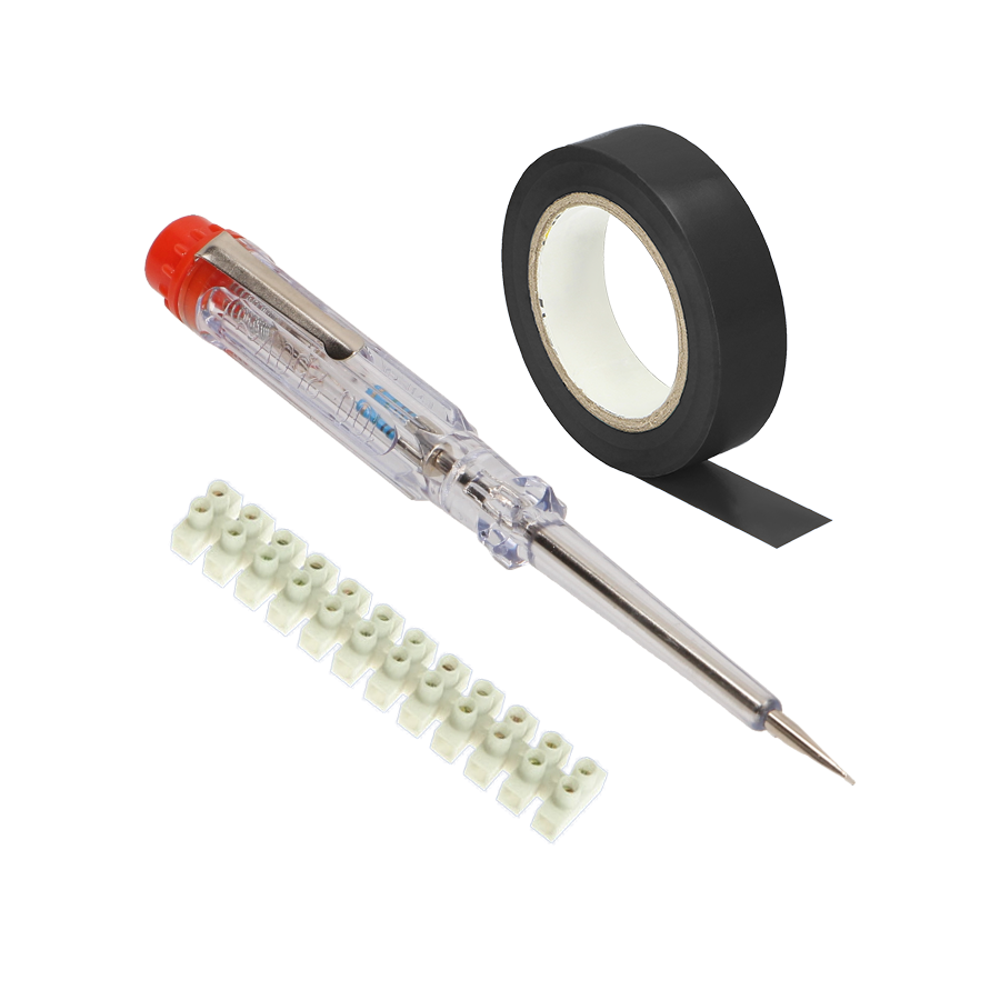 Installation kit tester + insulation tape + terminal strip