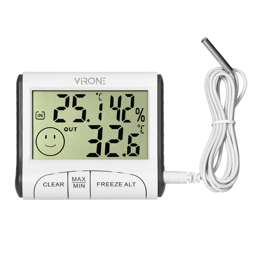 Multifunctional weather station, wired, white