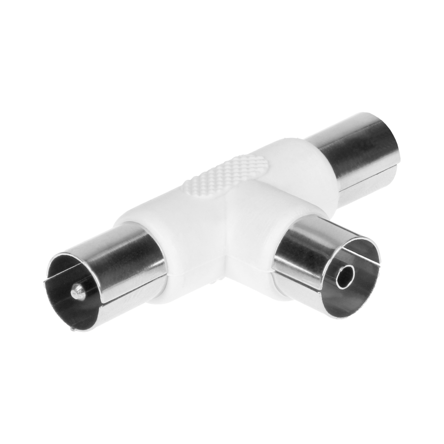 TV T-connector, socket / 2x plug