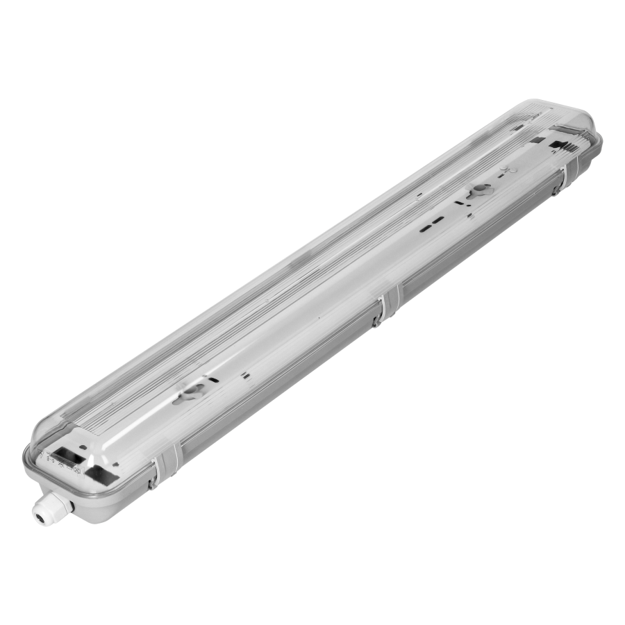 VUMBI III, hermetic luminaire for T8 LED, IP54, 60cm