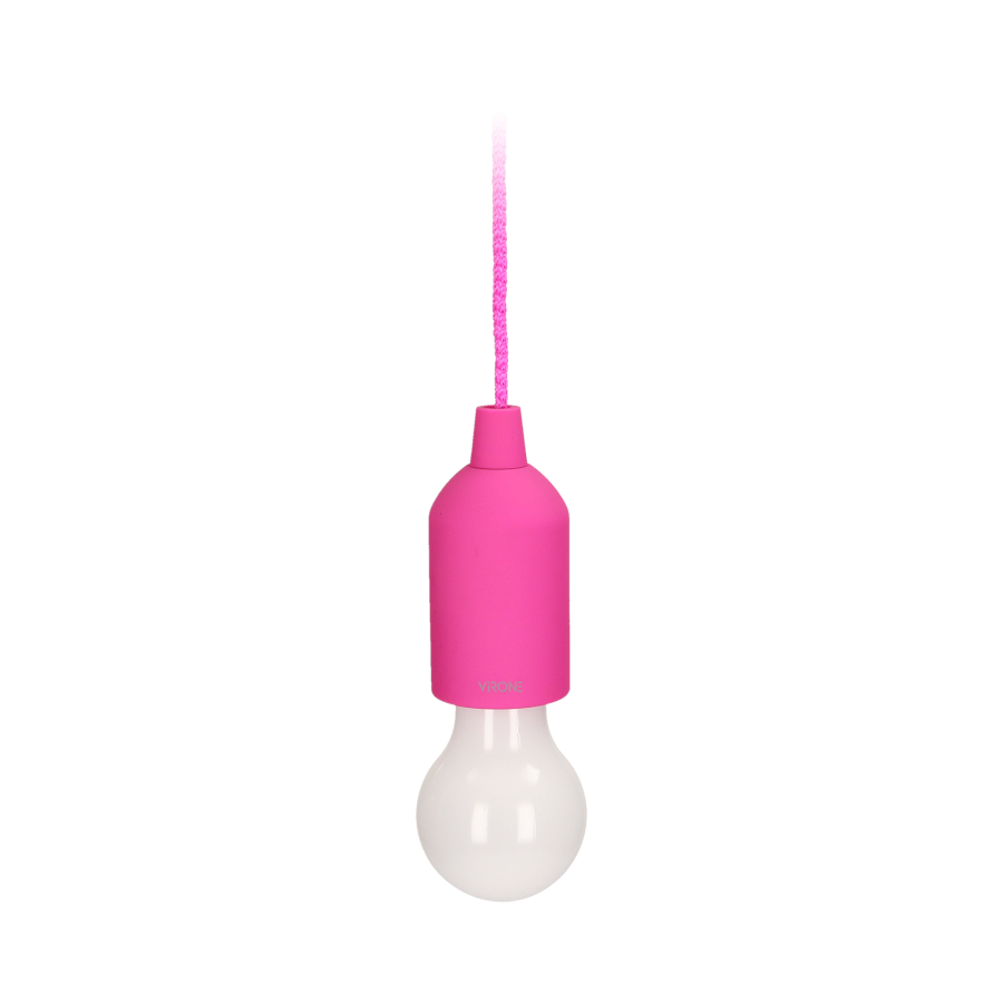 LED pull night light, 1W LED, 3 x AAA, pink