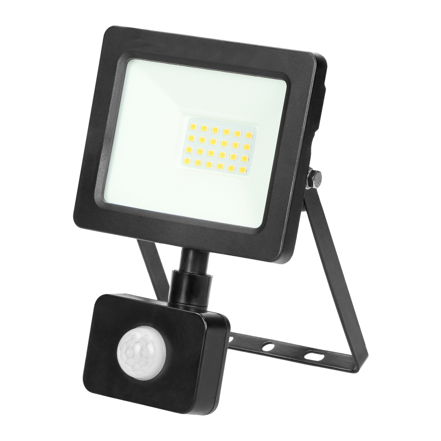 ALLED LED floodlight with PIR motion sensor 20W, 1500lm, IP44, 4000K, Alu+glass