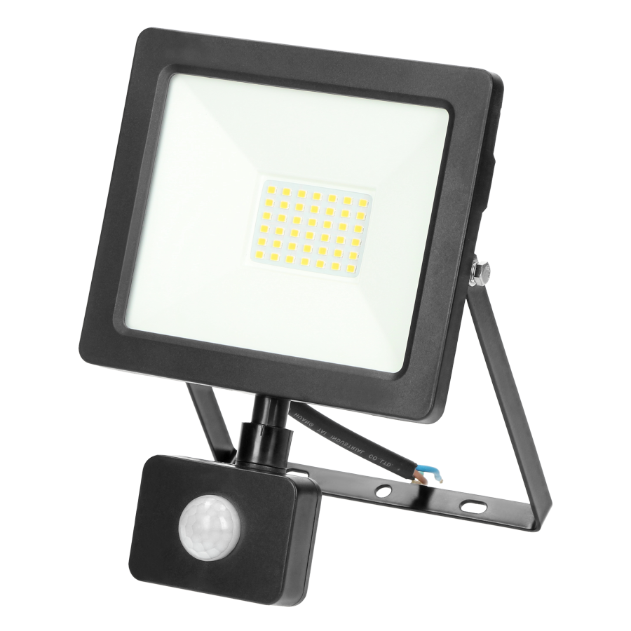 ALLED LED floodlight with PIR motion sensor 30W, 2300lm, IP44, 4000K, Alu+glass