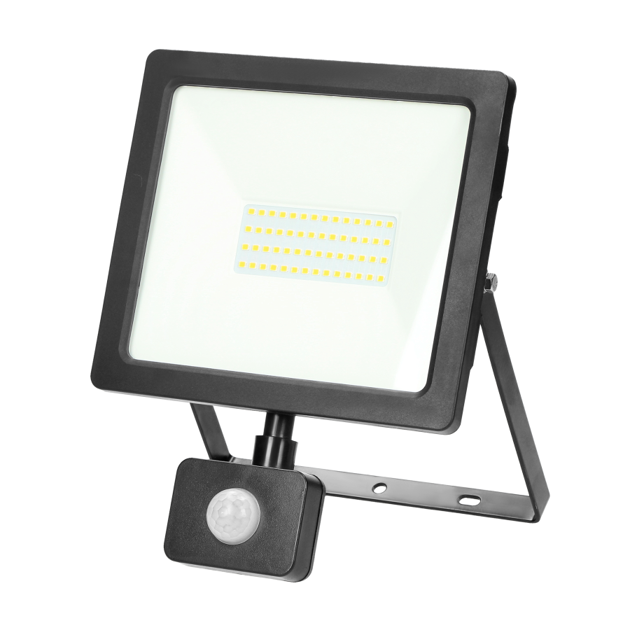 ALLED LED floodlight with PIR motion sensor 50W, 3700lm, IP44, 4000K, Alu+glass