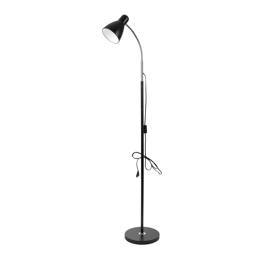 Lampa stojąca podłogowa LAR, max 20W E27, 160 cm, czarna