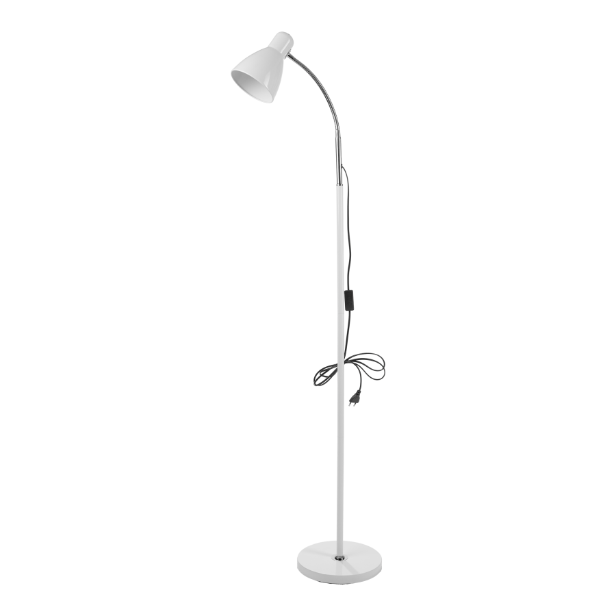 Floor lamp LAR, max 20W E27, 160 cm, white