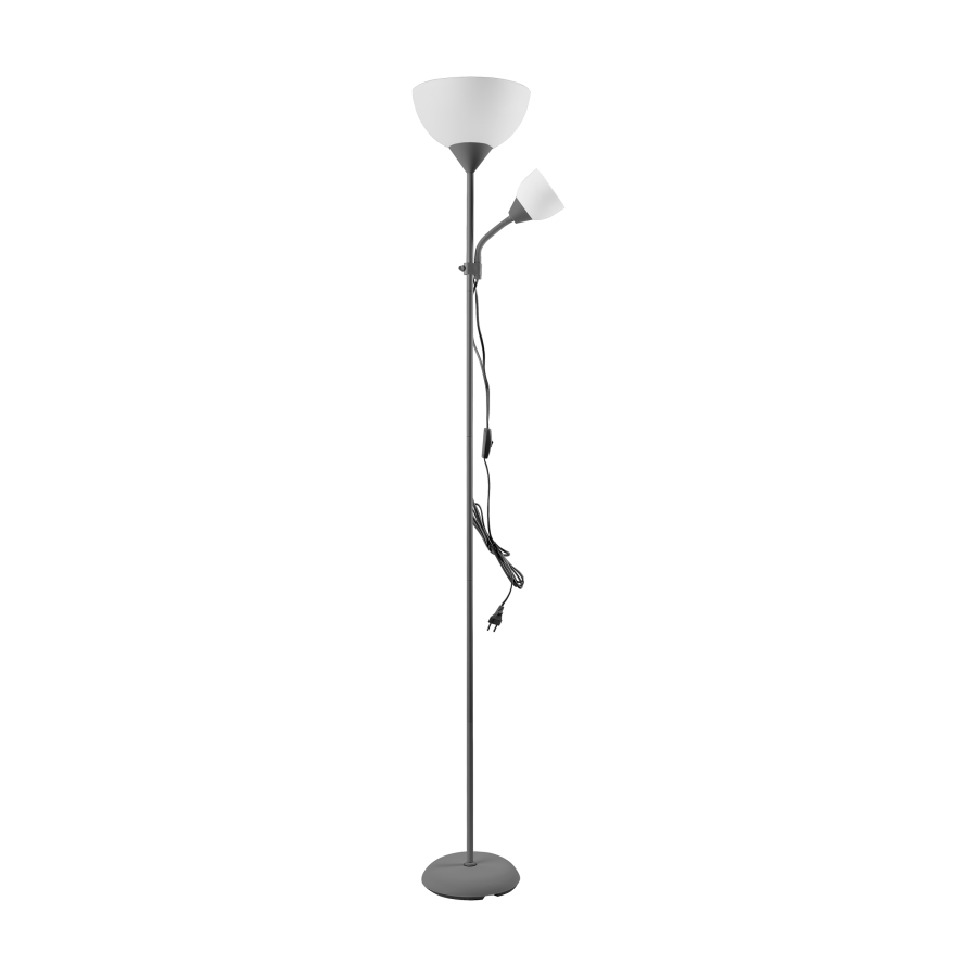 URLAR floor lamp, 175 cm, E27 max 40W, E14 max 25W, grey