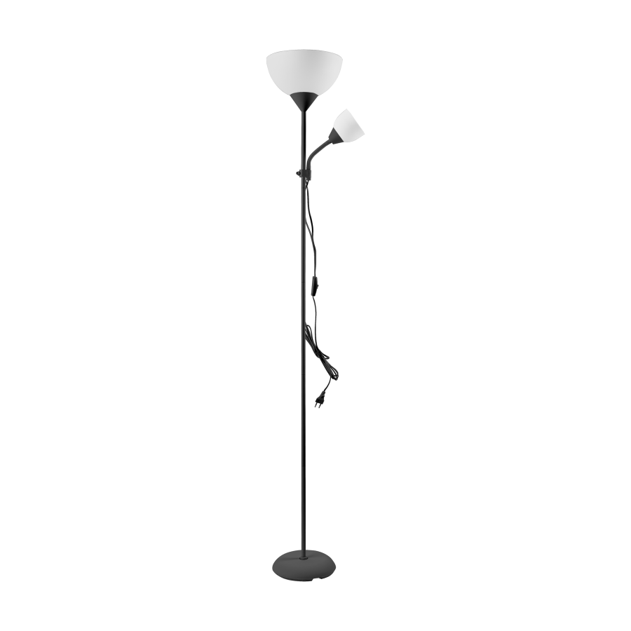 URLAR floor lamp, 175 cm, E27 max 40W, E14 max 25W, black