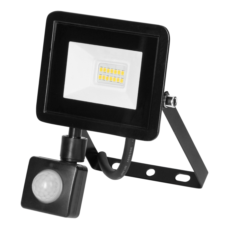 ALLED  LED floodlight with PIR-motion sensor 10W, 850lm, IP65, 4000K, Alu+Glass