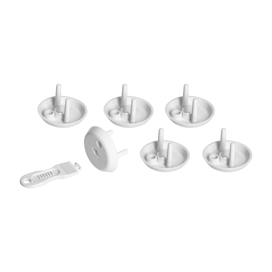 Plug protectors for French type sockets, 6 pcs + a key